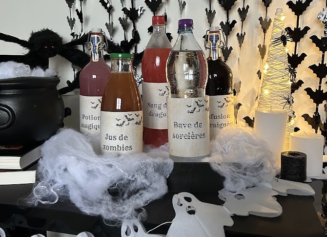 Étiquettes de bouteilles Halloween