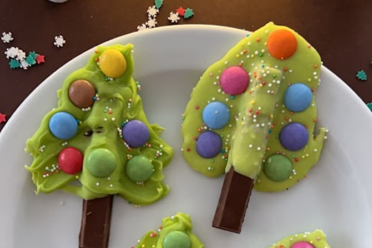 Sapins de Noël au chocolat blanc